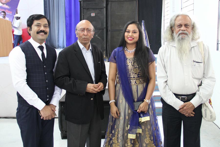 Music Director Mahesh Mahadev with Playback Singer Priyadarshini, Indian Scientist Dr. Y. S. Rajan and Industrialist Tarun Das,